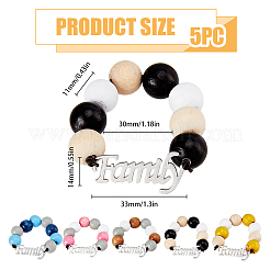 Word Family Wood Beaded Napkin Ring&nbsp;AJEW-PH01544