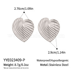 304 Stainless Steel Heart Stud Earrings for Women&nbsp;OP2975-2