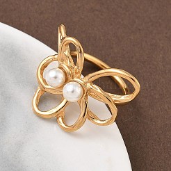 304 Stainless Steel with Acrylic Finger Rings&nbsp;RJEW-Z118-01G