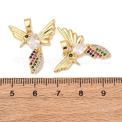 Brass Micro Pave Colorful Cubic Zirconia Pendants&nbsp;KK-G543-04G-03