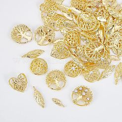144Pcs 9 Styles Hollow Alloy Cabochons&nbsp;MRMJ-OC0002-41