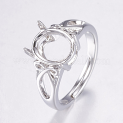 Adjustable Brass Solitaire Ring Settings&nbsp;X-KK-G330-09P