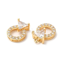 Plating Brass Micro Pave Cubic Zirconia Pendants&nbsp;KK-B074-69G