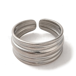 Non-Tarnish 304 Stainless Steel Open Cuff Ring&nbsp;RJEW-C068-03B-P