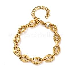 304 Stainless Steel Oval with Triangle Link Chain Bracelets for Women&nbsp;BJEW-F536-12G