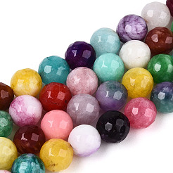 Dyed Natural White Jade Beads Strands&nbsp;G-T139-8mm-60-09