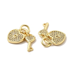 Brass Micro Pave Clear Cubic Zirconia Charms&nbsp;KK-E068-VB178