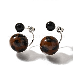 Alloy & 925 Sterling Silver & Resin Stud Earrings&nbsp;EJEW-Q013-10A