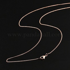 1mm Rack Plating Brass Curb Chain Necklaces for Women Men&nbsp;MAK-L044-26RG