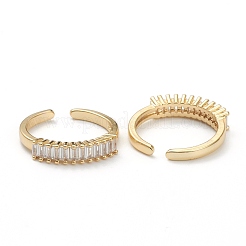 Brass Micro Pave Clear Cubic Zirconia Cuff Rings&nbsp;ZIRC-M117-08G