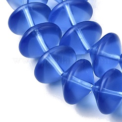 Frosted & Baking Paint Transparent Glass Beads Strands&nbsp;GL-CBA2ED2-03G