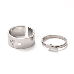 Tarnish Resistant 304 Stainless Steel Finger Rings Sets&nbsp;RJEW-F117-02P