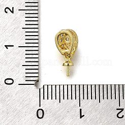 Brass Micro Pave Clear Cubic Zirconia Peg Bails&nbsp;KK-M316-15G