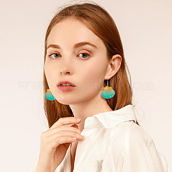 5 Pairs 5 Colors Shell Shape Resin Dangle Earrings with Iron Pins&nbsp;EJEW-FI0001-78