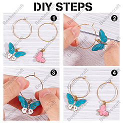 40Pcs 4 Style Brass Hoop Earrings Findings&nbsp;KK-BBC0002-41