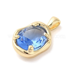 Golden Brass Micro Pave Cubic Zirconia Pendants&nbsp;KK-U031-02G-05