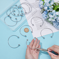 12Pcs 304 Stainless Steel European Style Torque Bangles Making&nbsp;FIND-UN0007-46