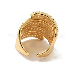 Clear Cubic Zirconia Open Cuff Ring&nbsp;RJEW-G255-05G