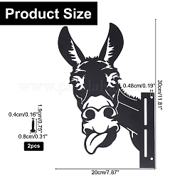 Iron Peeping Donkey Metal Art Farm Garden Decor&nbsp;DJEW-WH0063-05