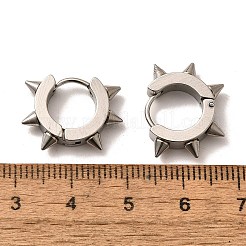 Tarnish Resistant 201 Stainless Steel Spike Hoop Earrings with 304 Stainless Steel Pins&nbsp;EJEW-A098-04P