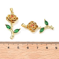 Brass Micro Pave Cubic Zirconia Pendants&nbsp;KK-G533-05G