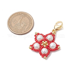 Glass Seed Beads Pendant Decorations&nbsp;HJEW-MZ00170