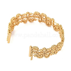 Brass Beads Open Cuff Bangles&nbsp;KK-S404-03G