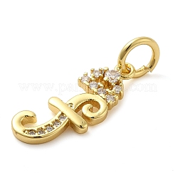Brass Micro Pave Cubic Zirconia Pendants&nbsp;KK-M273-01G-F