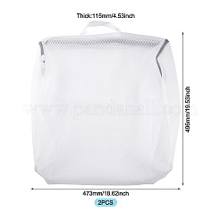 2Pcs Polyester Mesh Zipper Laundry Bags with Handles&nbsp;ABAG-TA0002-18A