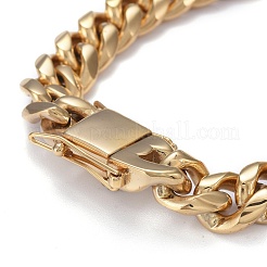 Men's 304 Stainless Steel Cuban Link Chain Bracelets&nbsp;BJEW-P263-B02-G
