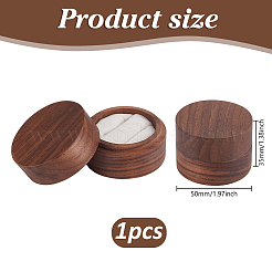 2-Slot Round Wood Ring Storage Boxes&nbsp;CON-HY0001-05D