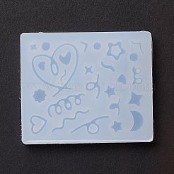 Line & Flat Round & Heart & Star & Flower & Moon Filling Silicone Molds&nbsp;DIY-M029-08