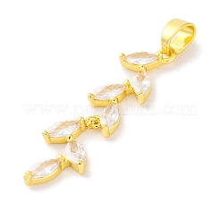 Rack Plating Brass Micro Pave Cubic Zirconia Pendants&nbsp;KK-F881-01G