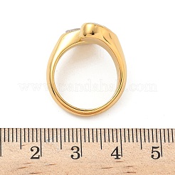 304 Stainless Steel with Clear Cubic Zirconia Cuff Rings for Women&nbsp;RJEW-G359-01G
