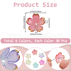 180Pcs 6 Colors Acrylic Bead Caps&nbsp;OACR-PA0001-15