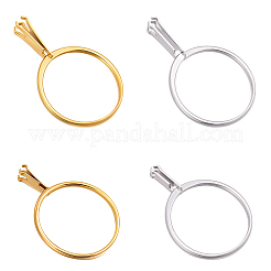 4Pcs 4 Styles 304 Stainless Steel Finger Ring Components&nbsp;DIY-BBC0003-14
