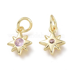 Brass Micro Pave Cubic Zirconia Pendants&nbsp;KK-P188-H07-G