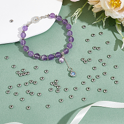 150Pcs 304 Stainless Steel Smooth Rondelle Beads&nbsp;STAS-UN0057-10
