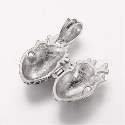 304 Stainless Steel Locket Pendants&nbsp;STAS-P137-19AS