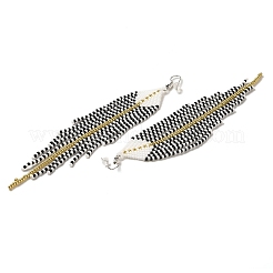 Bohemia Woven Glass Seed Bead Dangle Earrings&nbsp;EJEW-A046-04A