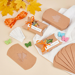 30Pcs Maple Leaf Pattern Kraft Paper Pillow Candy Boxes&nbsp;CON-BC0007-48