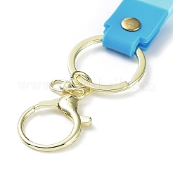 Transparent Rainbow PVC Plastic Wrist Strap Keychains&nbsp;AJEW-M219-01A-G