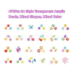 476Pcs 24 Style Transparent Acrylic Beads&nbsp;TACR-YW0001-28
