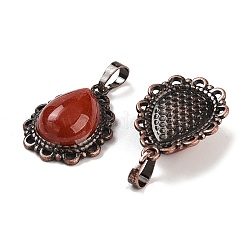 Natural Mixed Stone Teardrop Pendants&nbsp;G-K363-01R