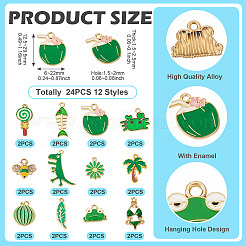 24Pcs 12 Styles Alloy Enamel Pendants&nbsp;ENAM-TA0009-07