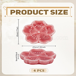 4Pcs Sakura Porcelain Chopstick Stand&nbsp;DJEW-LP0001-16