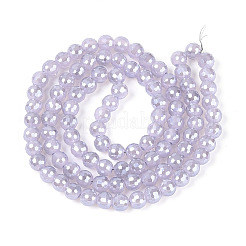 Electroplate Opaque Solid Color Glass Beads Strands&nbsp;GLAA-TAC0009-05B-01