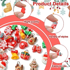 24Pcs 12 Styles Christmas Theme Opaque Resin Pendants&nbsp;RESI-FS0001-86B