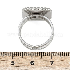 Square 304 Stainless Steel Enamel Finger Rings for Women&nbsp;RJEW-G355-06P-02
