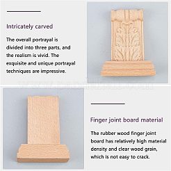 Natural Solid Wood Carved Onlay Applique Craft&nbsp;WOOD-WH0104-39